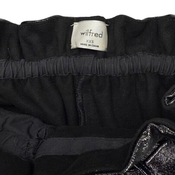 WILFRED Aritzia Jive High Rise Tie Waist Tapered Leg Vegan Leather Pant Sz XXS - Picture 5 of 7